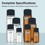 100 Clear 0.5 Oz Glass Vials with Caps