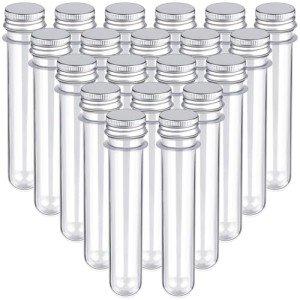 20PCS Clear Plastic Test Tubes with Caps