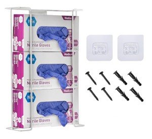 Wall-Mounted Latex Glove Holder and Tissue Dispenser