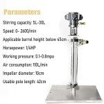 5 Gallon Pneumatic Mixer with Stainless Steel Agitator