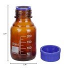 Amber Glass Storage Bottles with Screw Cap - Pack of 10