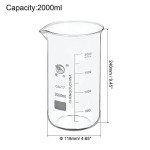 2000ml Tall Glass Beaker with Spout and Scale