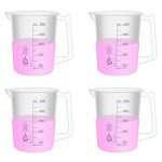 4-Pack 500ml Plastic Beakers with Handle