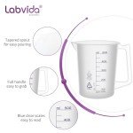4-Pack 500ml Plastic Beakers with Handle