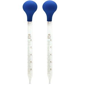 Blue Cap Glass Dropper Pipettes 10ml (Pack of 2)
