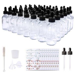 48 Pack Clear Glass Bottles with Droppers