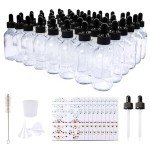 48 Pack Clear Glass Bottles with Droppers