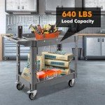 Heavy Duty 2-Tier Utility Cart with Wheels