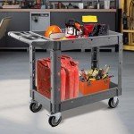 Heavy Duty 2-Tier Utility Cart with Wheels
