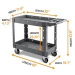 Heavy Duty 2-Tier Utility Cart with Wheels