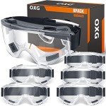 6 Pack ANSI Safety Goggles - Anti-Fog Protection