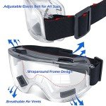 6 Pack ANSI Safety Goggles - Anti-Fog Protection