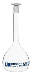EISCO 1000ml Class A Volumetric Flask with Stopper