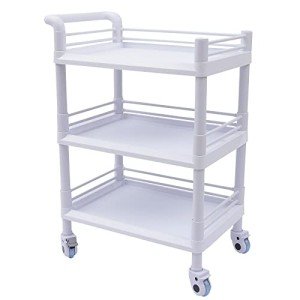3-Tier Rolling Medical Cart with Swivel Wheels