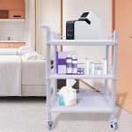 3-Tier Rolling Medical Cart with Swivel Wheels