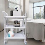 3-Tier Rolling Medical Cart with Swivel Wheels
