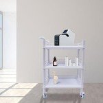 3-Tier Rolling Medical Cart with Swivel Wheels
