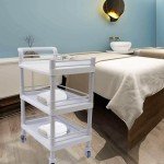 3-Tier Rolling Medical Cart with Swivel Wheels