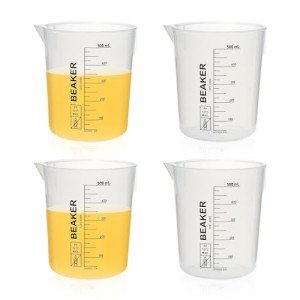 ULAB Stackable 500ml Plastic Beakers - 4 Pack