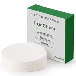 FunChem 74mm Cellulose Filter Paper Circles, 100 Pack