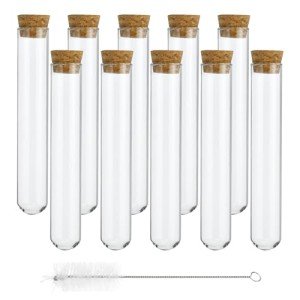25ml Glass Test Tube Set with Stoppers - 20pcs