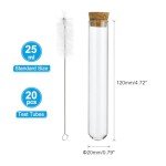 25ml Glass Test Tube Set with Stoppers - 20pcs
