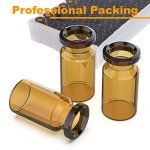100 Pack 10ml Amber Glass Vials with Caps