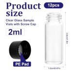 2ml Clear Glass Sample Vials with Screw Caps