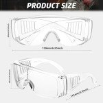 24 Pack Anti-Fog Safety Glasses for Eyeglasses