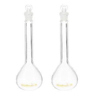 PATIKIL 100ml Borosilicate Glass Volumetric Flask Set