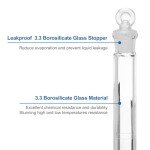 PATIKIL 100ml Borosilicate Glass Volumetric Flask Set