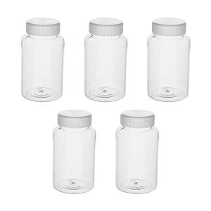 5-Pack 200ml PE Wide Mouth Lab Bottles