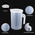 PATIKIL 2000ml Graduated Plastic Beaker Set