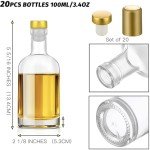 20-Pack 3oz Airtight Glass Bottles with Lids
