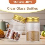 15-Pack 40mL Glass Bottles with Lids