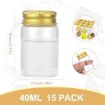 15-Pack 40mL Glass Bottles with Lids
