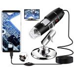 Bysameyee USB Digital Microscope with Adjustable LED Lights