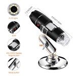 Bysameyee USB Digital Microscope with Adjustable LED Lights