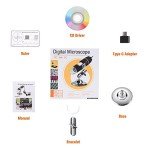 Bysameyee USB Digital Microscope with Adjustable LED Lights