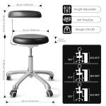 DENGTELI Height-Adjustable Medical Stool with Wheels