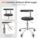 DENGTELI Height-Adjustable Medical Stool with Wheels