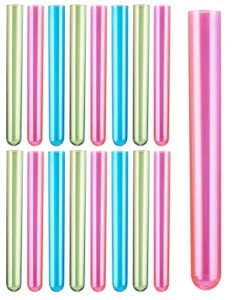 Assorted Neon Plastic Test Tubes - 100 Pack