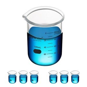 Set of 6 Heavy-Duty Glass Lab Beakers