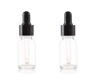 2PCS Clear Glass Bottles with Droppers - 10ml