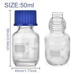 10 Pack 50ml Borosilicate Glass Lab Storage Bottles