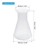 PATIKIL 100ml Clear Plastic Erlenmeyer Flask Set