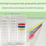Transparent Plastic Petri Dishes, 30-Pack, 35mm
