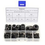 Eowpower 500-Piece Black Nylon Flat Washer Kit