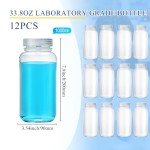 12 Pack of Wide Mouth Polypropylene Reagent Bottles