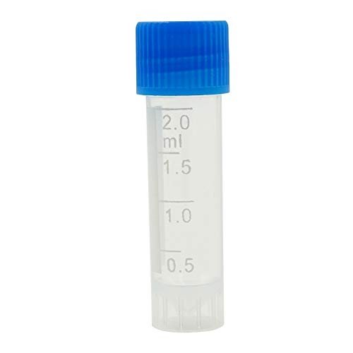 100-Pack 2ml Plastic Graduated Vials with Caps